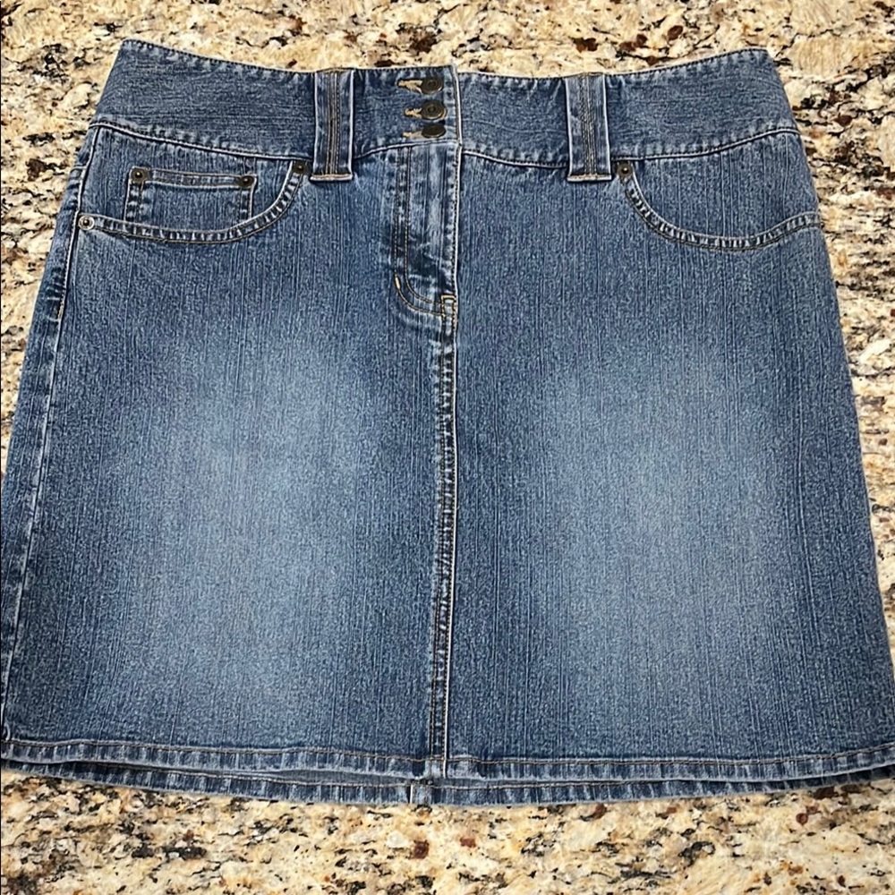 LOFT Blue A-Line Mini Skirt Casual